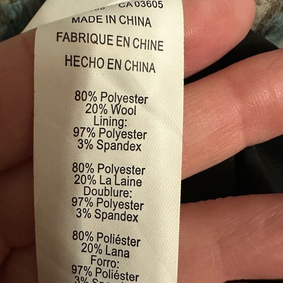 Karen Kane Plaid Jacket Coat - Blue, Brown, Cream, Wool, size XL - Picture 2 of 9